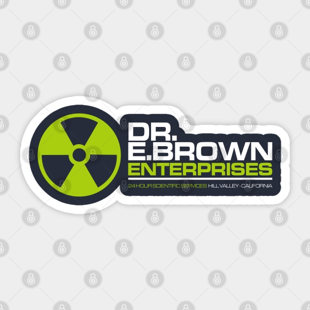 Back to the Future Dr. E. Brown Enterprises Sticker by Meta Cortex